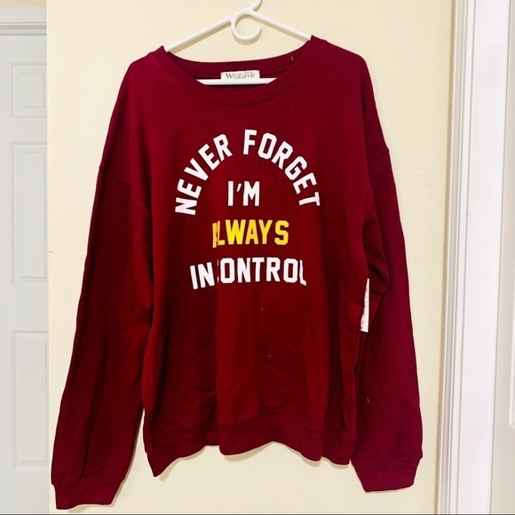 NWT WOUND UP NEVER FORGET burgundy SWEATSHIRT XXL - Picture 2 of 8